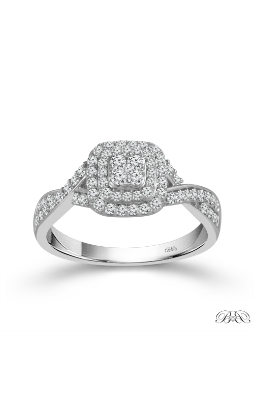 Women's Beautiful Bride Diamond Princess Shape Cluster Engagement Ring In 10K White Gold