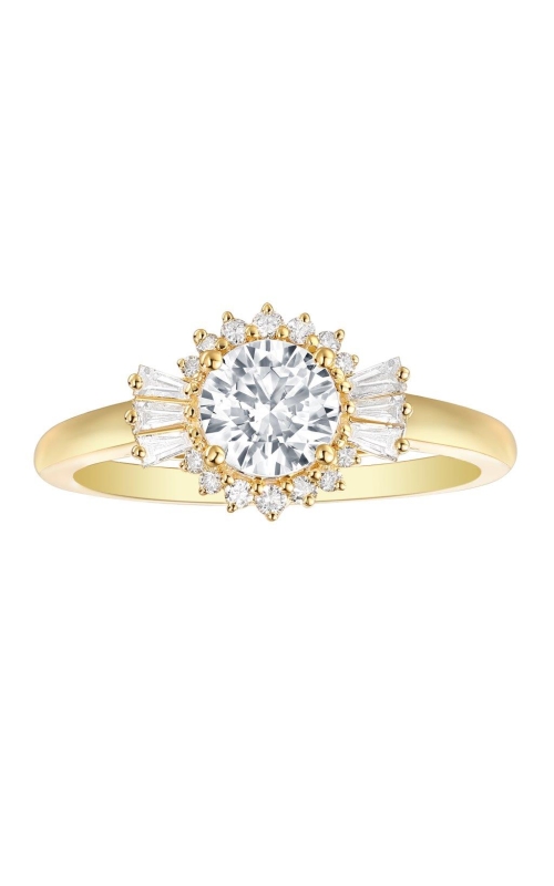 Flashpoint Created Diamond Halo Engagement Ring 7/8 CTW in 14K Yellow Gold