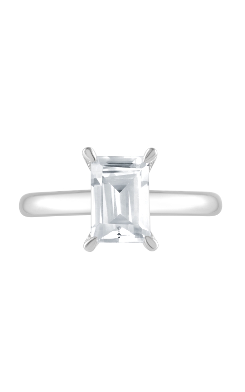 Flashpoint Created 2 CTW Emerald Solitaire Engagement Ring in 14K White Gold