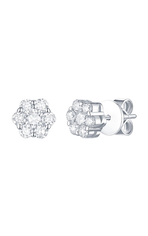 Flashpoint Created Diamond Cluster Earrings 1/2 CTW in 14K White Gold