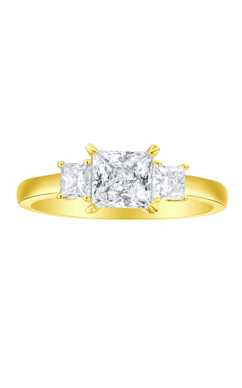 Flashpoint Created Diamond 3 Stone Princess Engagement Ring 1 1/2 CTW in 14K Yellow Gold