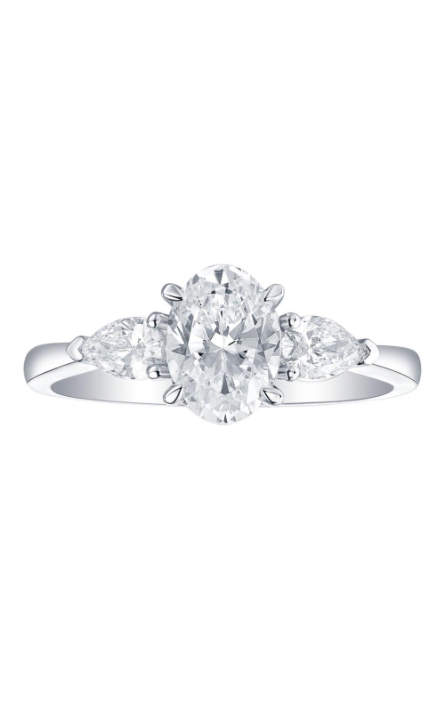 Flashpoint Created Diamond 3 Stone Oval Engagement Ring 1 3/8 CTW in 14K White Gold