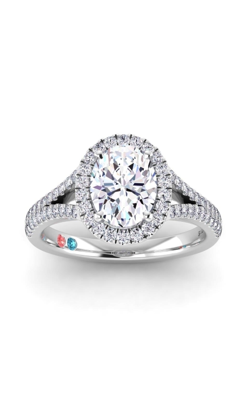 Flashpoint Created Diamond Oval Halo Engagement Ring 1 1/2 CTW in 14K White Gold