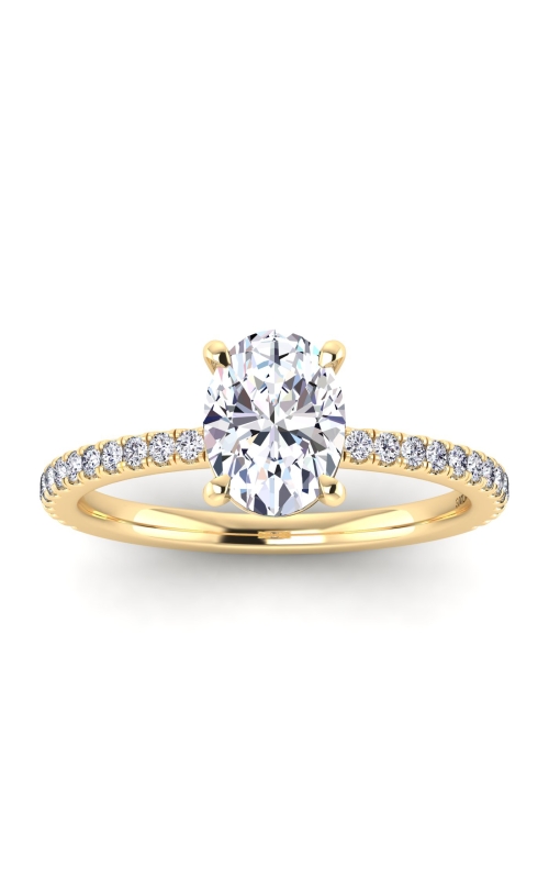 Flashpoint Created Women's Oval Diamond Engagement Ring 1/3 CTW in 14K Yellow Gold