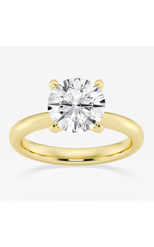 Women's Flashpoint Created Diamond Round Engagement Ring In 14K Yellow Gold