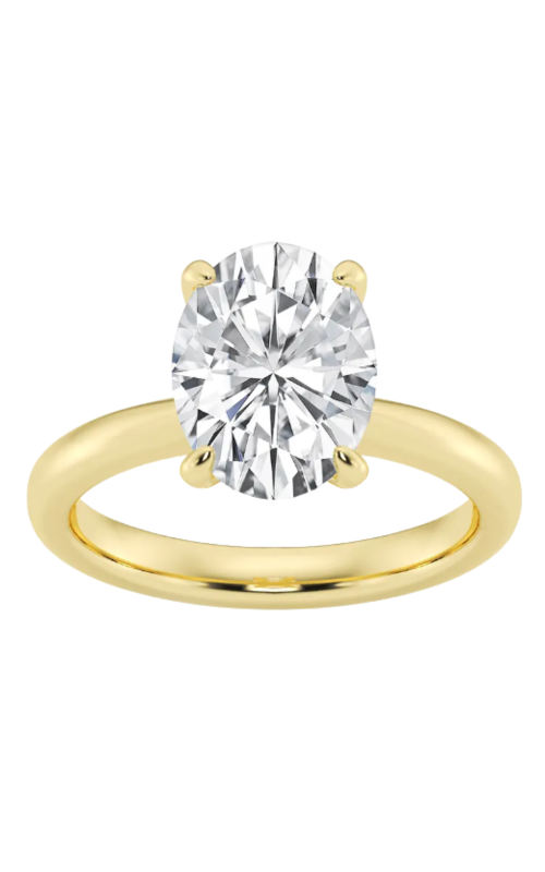 Flashpoint Created Diamond Oval Engagement Ring In 14K Yellow Gold 3CTW