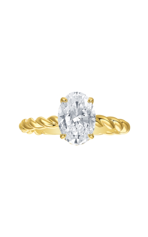 Women's Flashpoint Created Diamond Engagement Ring Oval Twist in 14K Yellow Gold