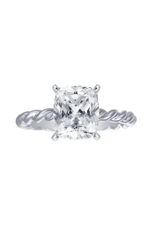 Women's Flashpoint Created Diamond Engagement Ring Elongated Cushion Twist in 14K White Gold