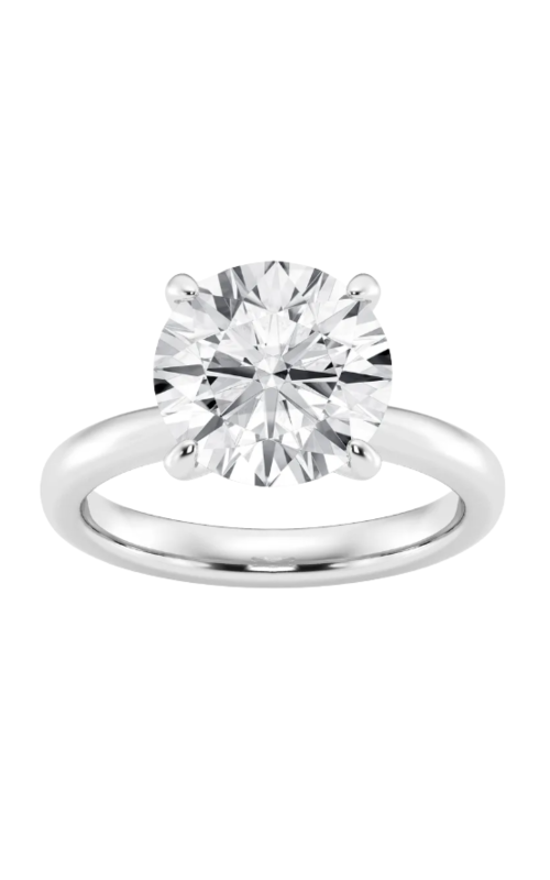 Women's Flashpoint Created Diamond Round Engagement Ring In 14K White Gold