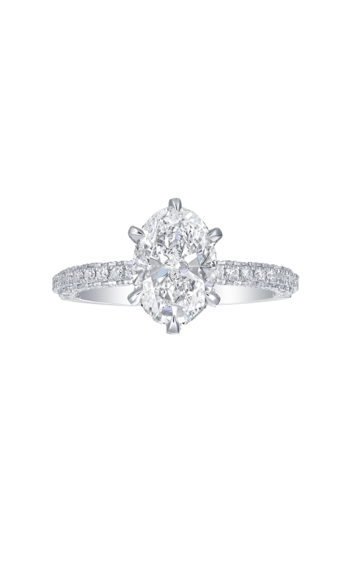 Flashpoint Created Diamond Women's Engagement Ring 2 ct. Oval Center 2 7/8 CTW in 14K White Gold