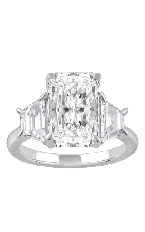Flashpoint Created Diamond 3 Stone Radiant Engagement Ring 5 5/8 CTW in 14K White Gold