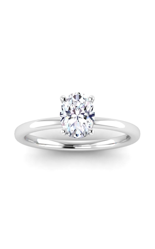 Women's Flashpoint Created Diamond Oval Engagement Ring In 14K White Gold