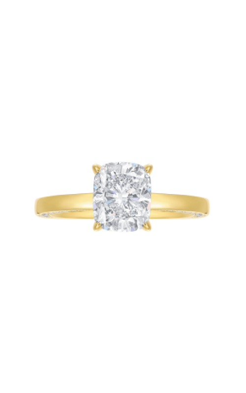 Women's Flashpoint Created Diamond Engagement Ring Elongated Cushion Hidden Halo in 14K Yellow Gold