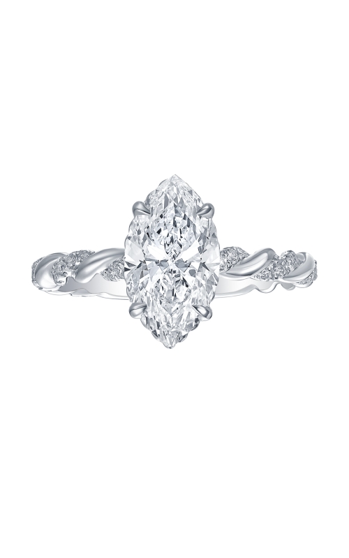 Women's Flashpoint Created Diamond Engagement Ring Marquise Diamond Twist in 14K White Gold