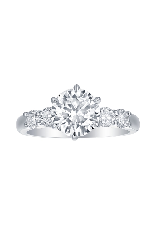 Women's Flashpoint Created Diamond Engagement Ring Round 5-Stone in 14K White Gold