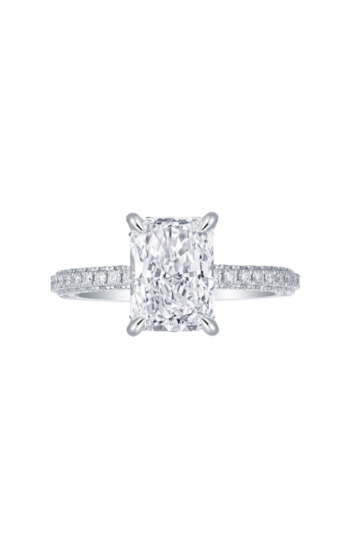 Women's Flashpoint Created Diamond Engagement Ring Radiant in 14K White Gold
