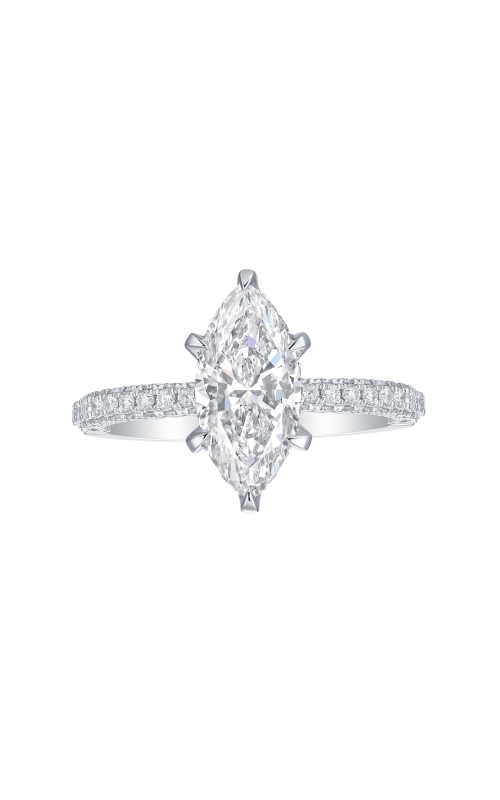 Women's Flashpoint Created Diamond Engagement Ring Marquise in 14K White Gold