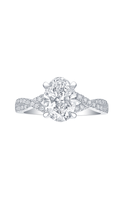 Women's Flashpoint Created Diamond Engagement Ring Oval Twist in 14K White Gold