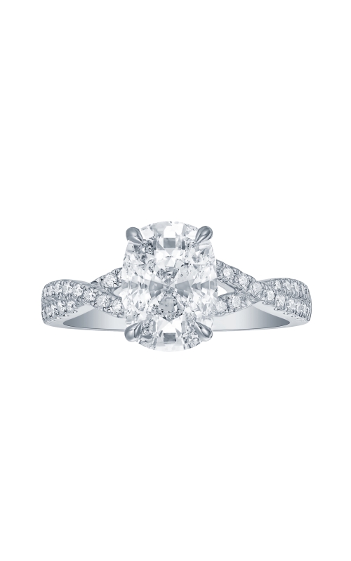 Women's Flashpoint Created Diamond Engagement Ring Elongated Cushion Twist in 14K White Gold