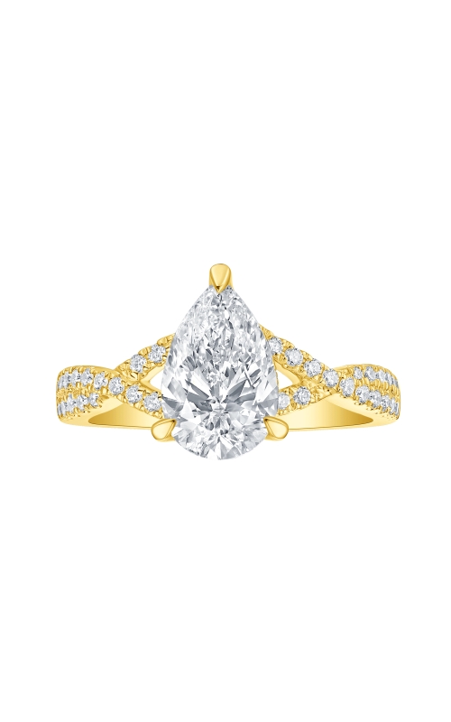 Women's Flashpoint Created Diamond Engagement Ring Pear Twist in 14K Yellow Gold