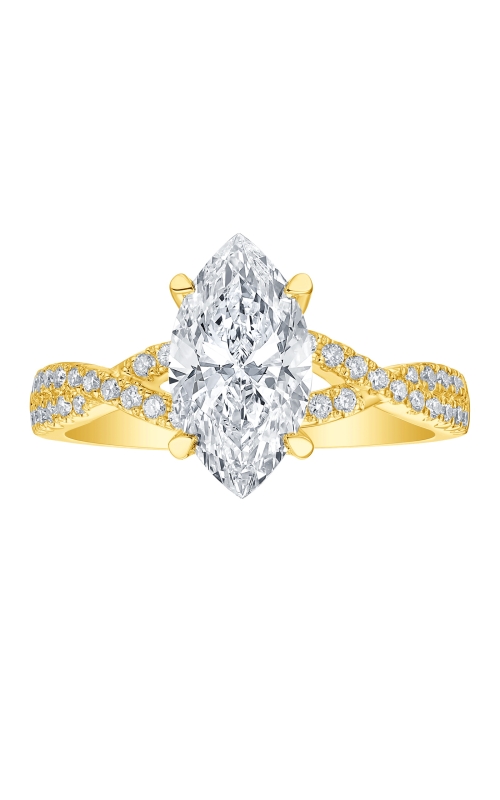 Women's Flashpoint Created Diamond Engagement Ring Marquise Twist in 14K Yellow Gold