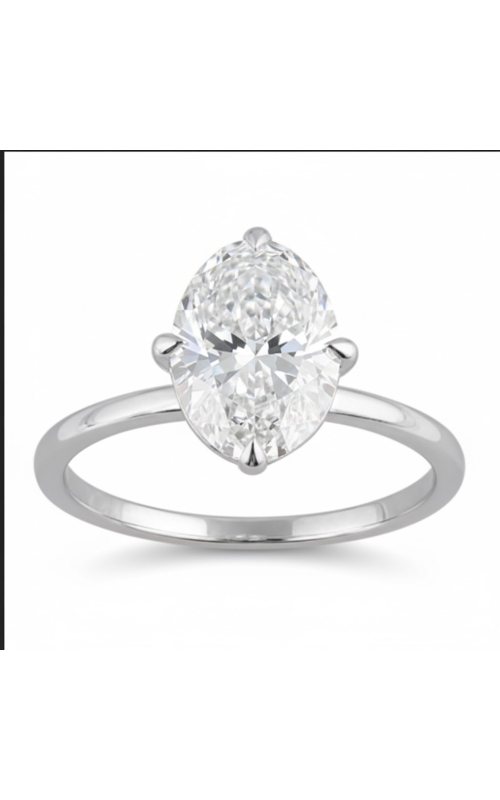 Flashpoint Created Diamond Women's Oval Engagement Ring In 14K White Gold .8CTW