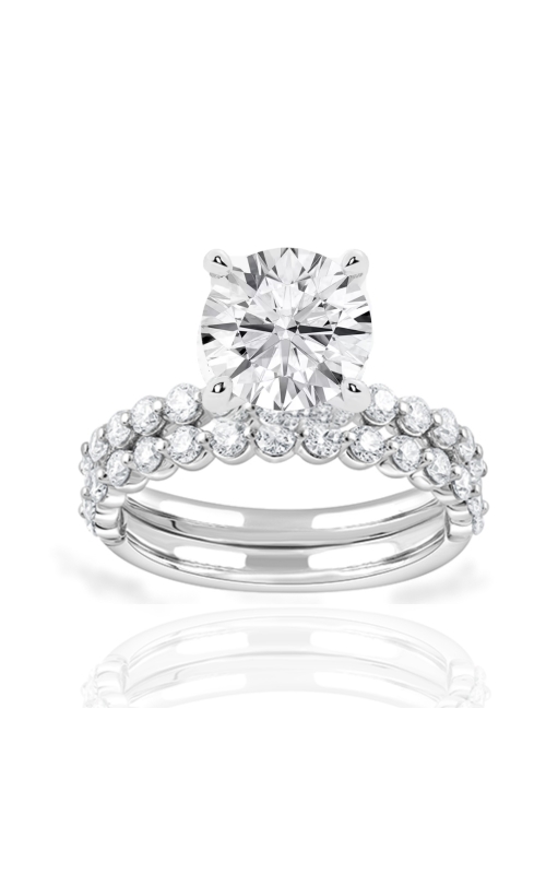 Flashpoint Created Diamond Women's Round Wedding Set In 14K White Gold 4 1/2CTW