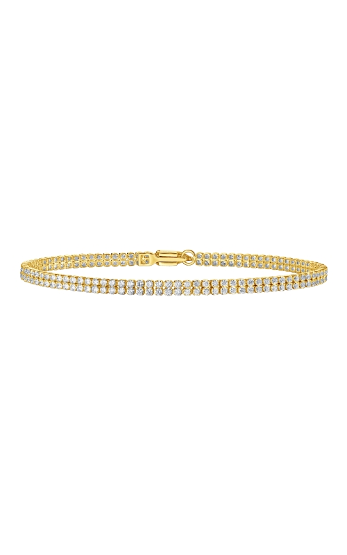 Flashpoint Created Diamond Women's 2 Row Bracelet 2 1/2 CTW in 14K Yellow Gold