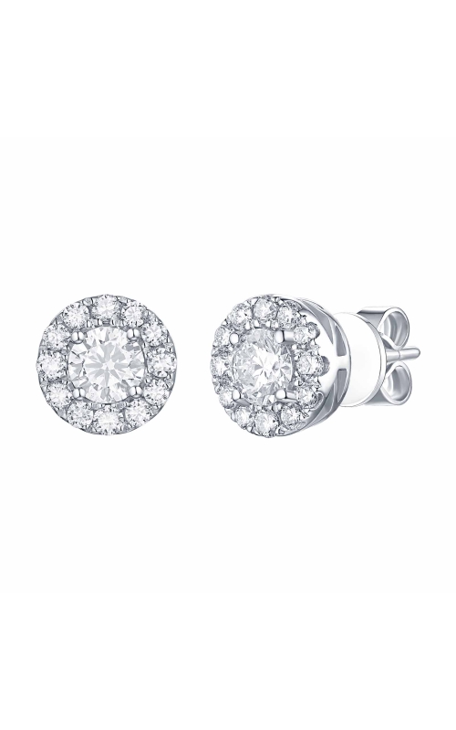 Flashpoint Created Diamond Cluster Halo Earrings 3/4 CTW in 14K White Gold