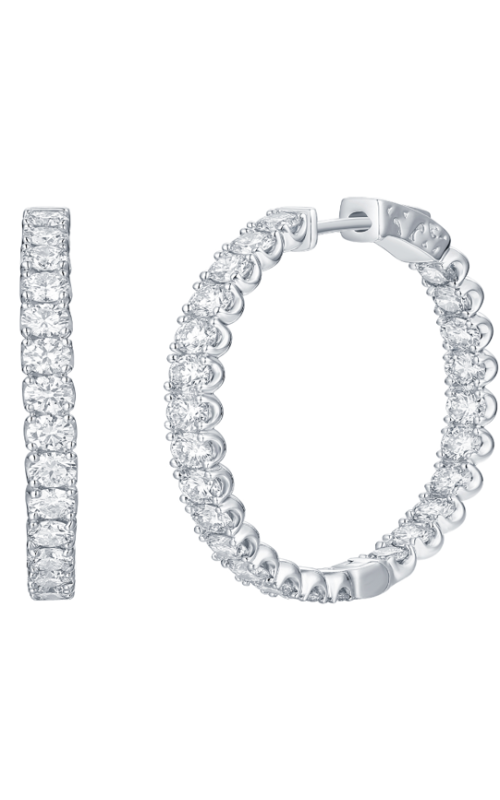 Flashpoint Created Diamond Hoop Earrings 2 CTW in 14K White Gold