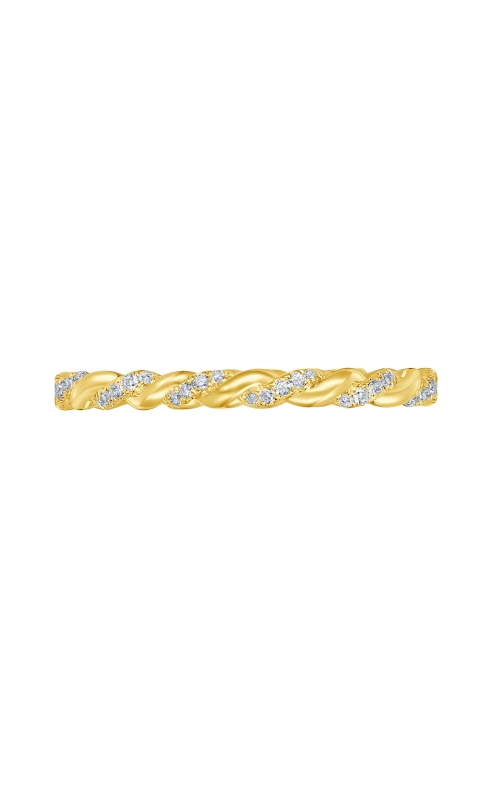 Women's Flashpoint Created Diamond Twist Wedding Band In 14K Yellow Gold