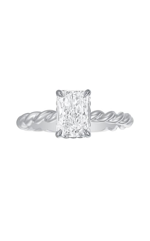 Women's Flashpoint Created Diamond Radiant Engagement Ring In 14K White Gold
