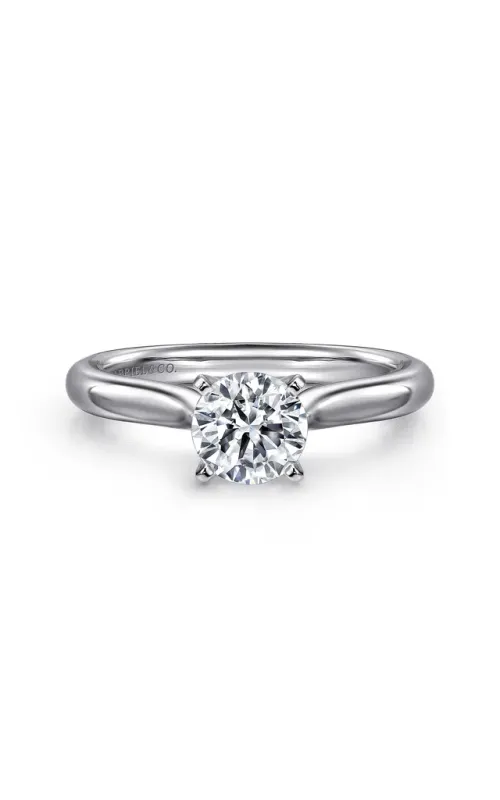 Gabriel & Co. Women's Round Solitaire Engagement Ring In 14K White Gold