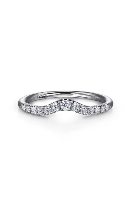 Gabriel & Co. Women's Curved Diamond Wedding Band In 14K White Gold 1/4CTW
