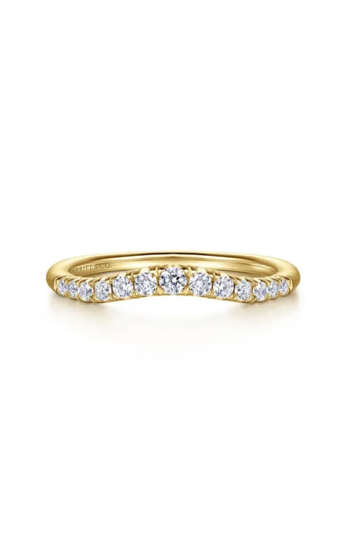 Gabriel & Co. Women's Curved Diamond Wedding Band In 14K Yellow Gold 1/4CTW