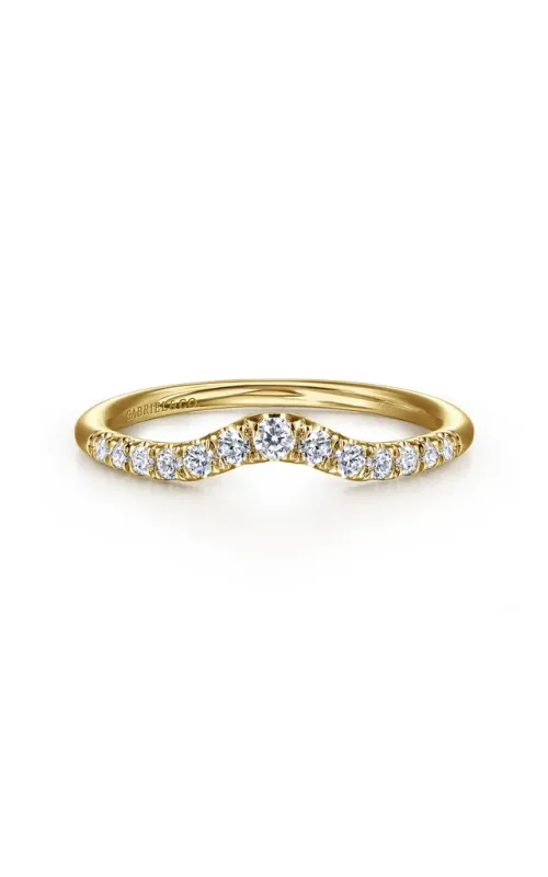 Gabriel & Co. Women's Curved Diamond Wedding Band In 14K Yellow Gold 1/4CTW