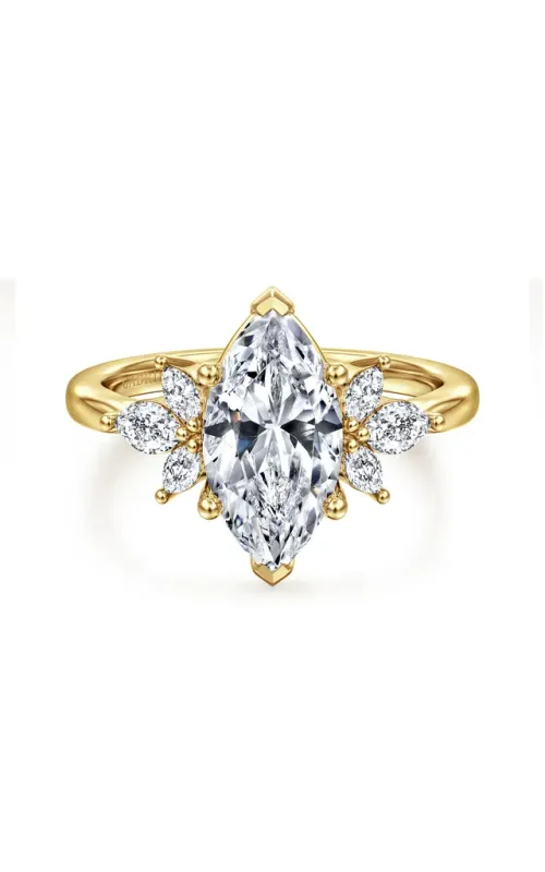 Gabriel & Co. Women's Marquise Engagement Ring In 14K Yellow Gold 1/3CTW