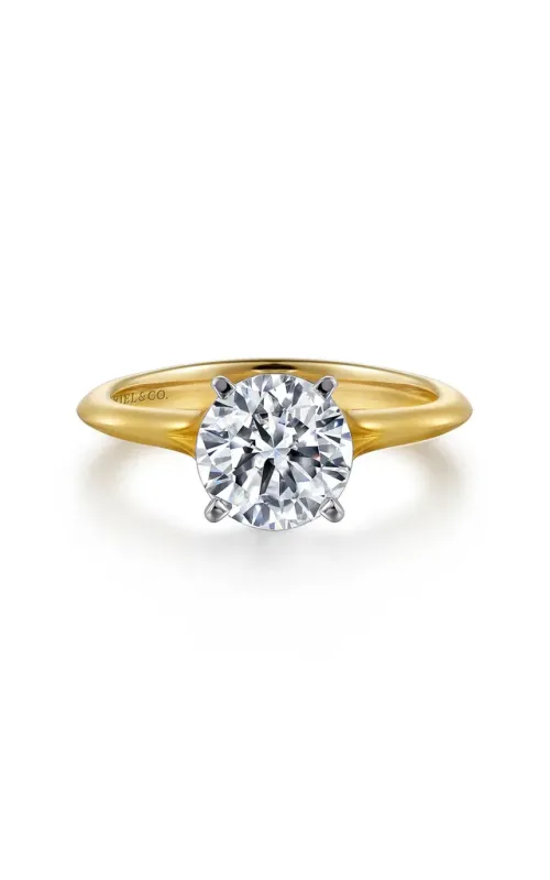 Gabriel & Co. Women's Round Solitaire Engagement Ring In 14K Yellow Gold