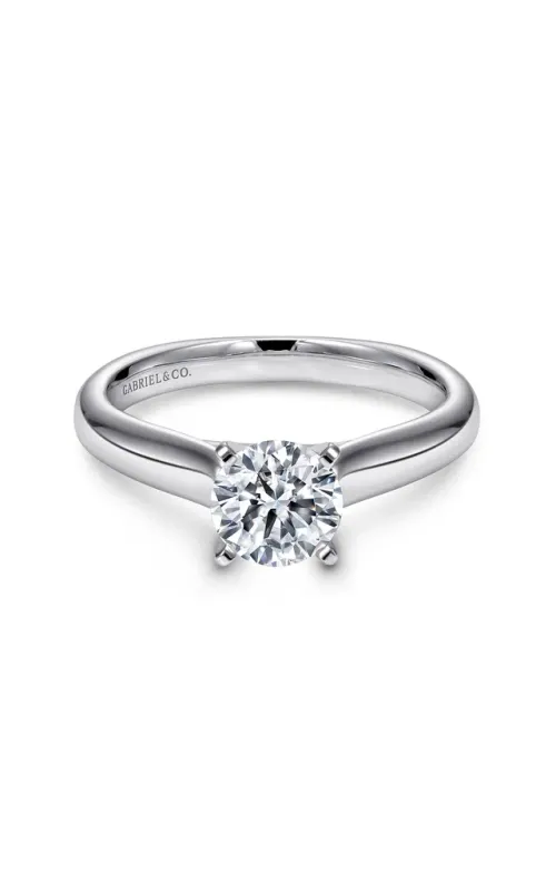 Gabriel & Co. Women's Round Solitaire Engagement Ring In 14K White Gold