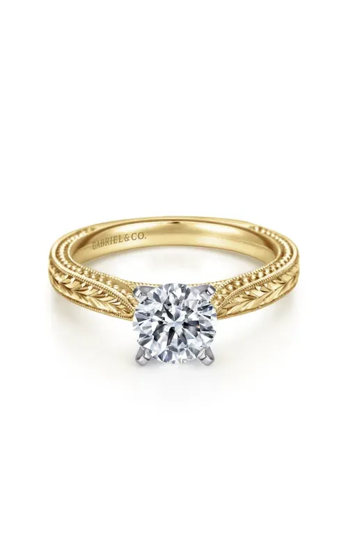 Gabriel & Co. Women's Round Solitaire Engagement Ring In 14K Yellow Gold