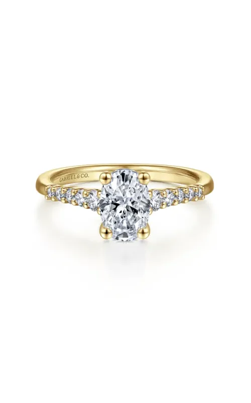Gabriel & Co. Women's Oval Engagement Ring In 14K Yellow Gold