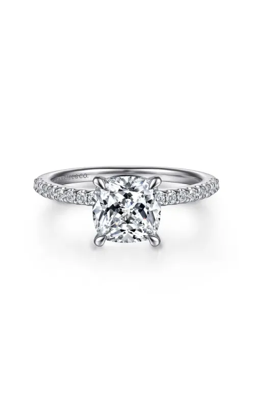 Gabriel & Co. Women's Cushion Engagement Ring In 14K White Gold