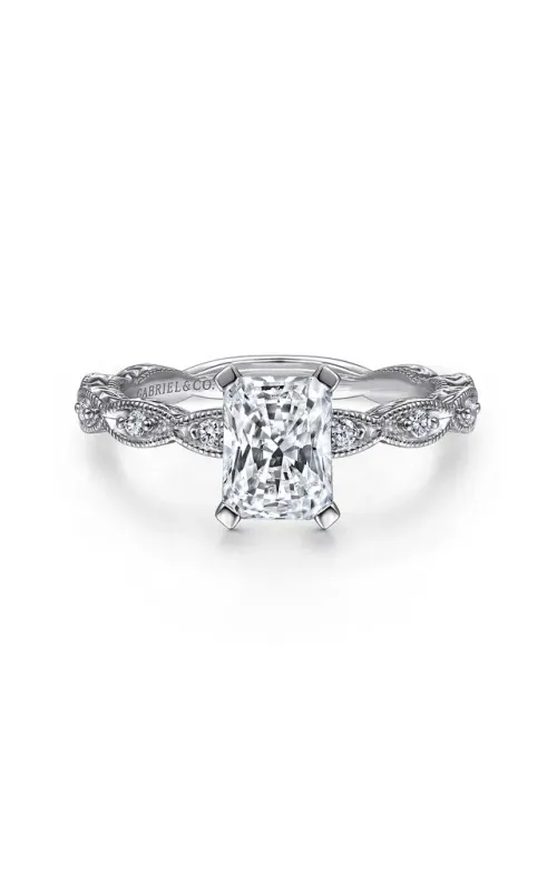 Gabriel & Co. Women's Radiant Engagement Ring In 14K White Gold