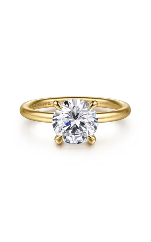 Gabriel & Co. Women's Round Engagement Ring In 14K Yellow Gold