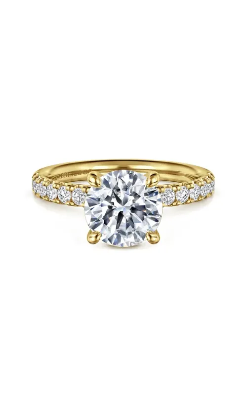 Gabriel & Co. Women's Round Engagement Ring In 14K Yellow Gold 1/3CTW