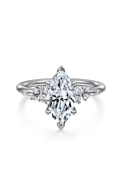Gabriel & Co. Women's Marquise Engagement Ring In 14K White Gold .18CTW