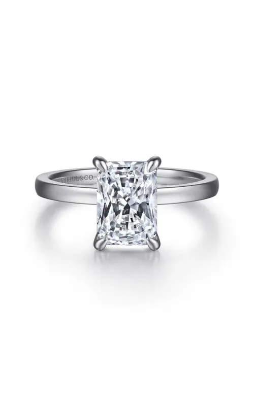 Gabriel & Co. Women's Radiant Solitaire Engagement Ring In 14K White Gold
