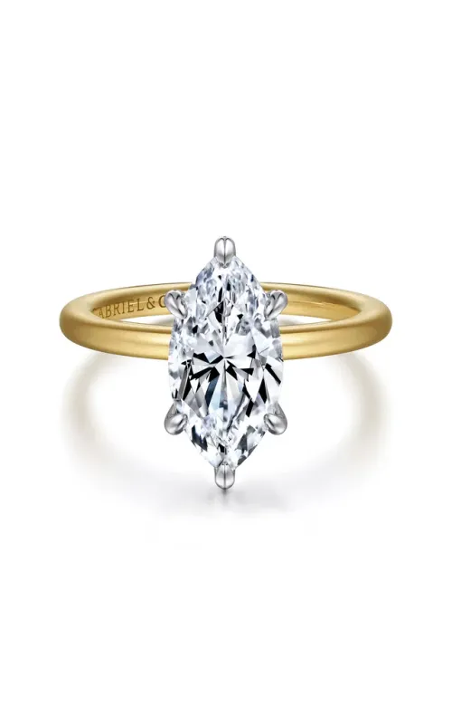 Gabriel & Co. Women's Marquise Hidden Halo In 14K Yellow Gold