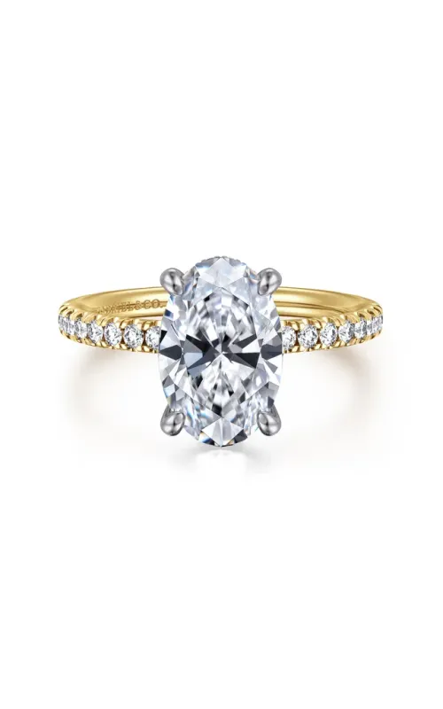 Gabriel & Co. Women's Oval Hidden Halo Engagement Ring In 14K Yellow Gold