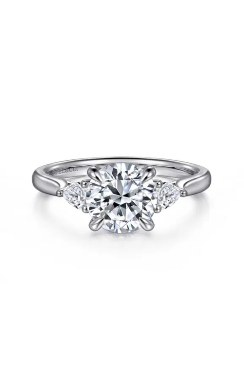 Gabriel & Co. Women's Round 3 Stone Engagement Ring In 14K White Gold 1/4CTW